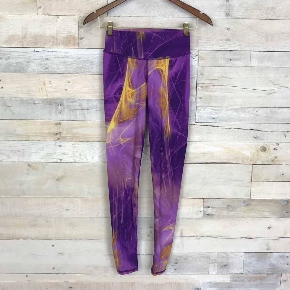 Funky Leggz Purple Leggings Athletic Pants Small